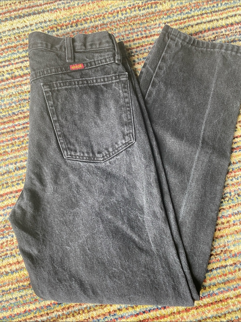 Men's Rustler Faded Black Jeans 34x32